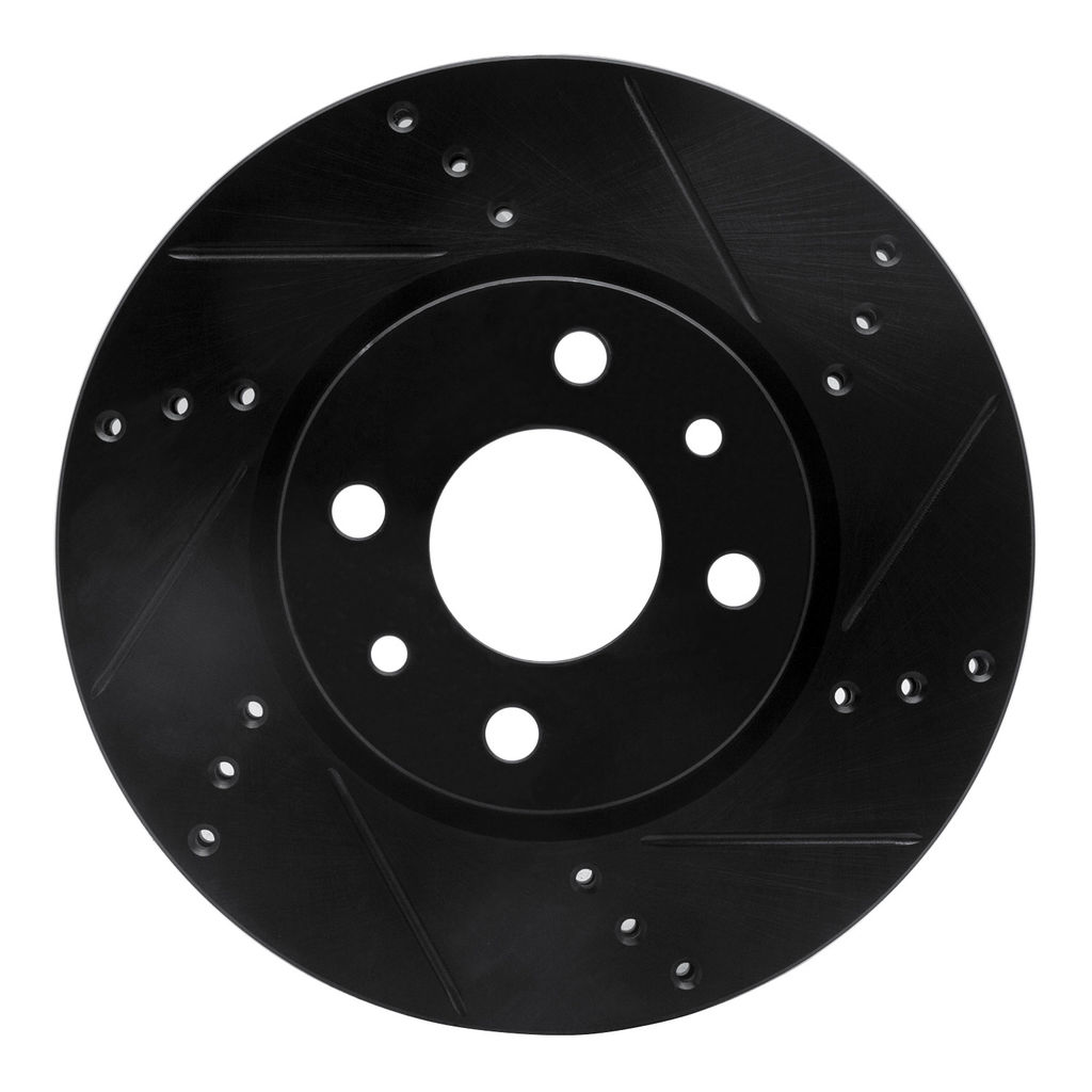 Dynamic Friction 633-07002R - Drilled and Slotted Black Zinc Brake Rotor
