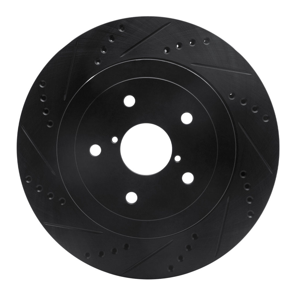 Dynamic Friction 633-13017L - Drilled and Slotted Black Zinc Brake Rotor