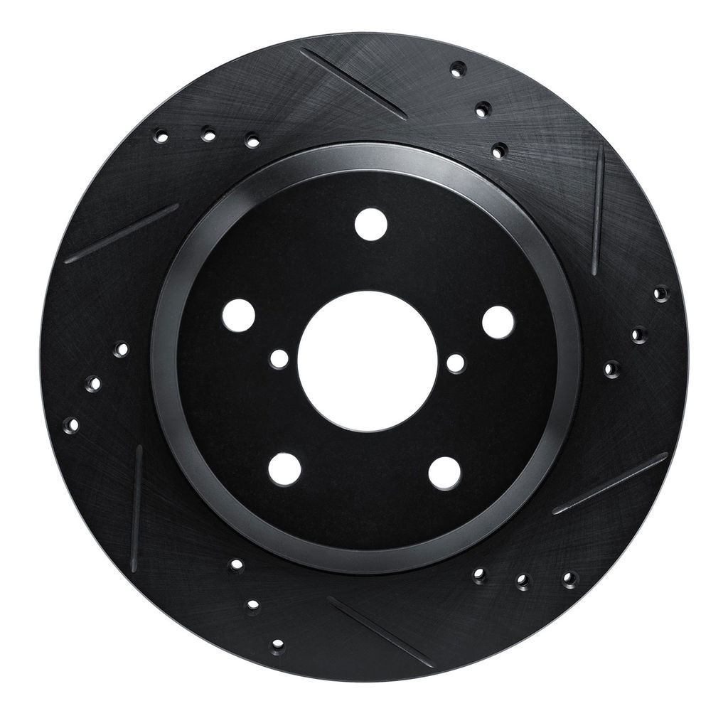 Dynamic Friction 633-13046R - Drilled and Slotted Black Zinc Brake Rotor
