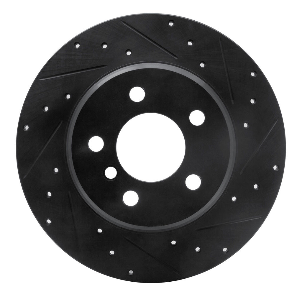Dynamic Friction 633-31136R - Drilled and Slotted Black Zinc Brake Rotor