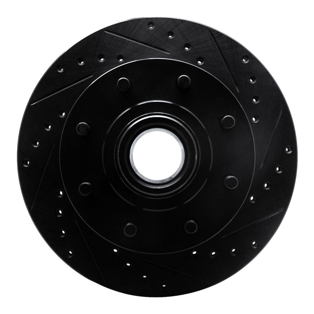 Dynamic Friction 633-48023R - Drilled and Slotted Black Zinc Brake Rotor