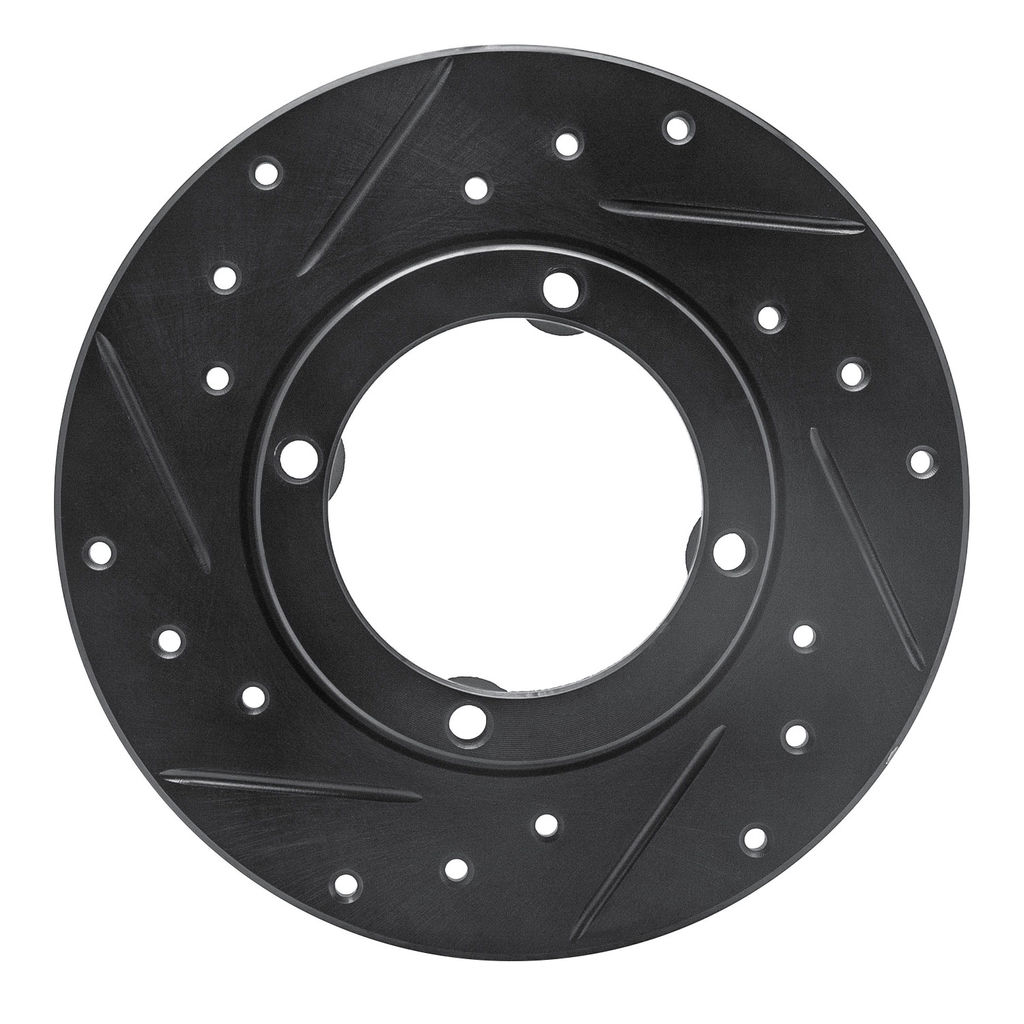 Dynamic Friction 633-50001L - Drilled and Slotted Black Zinc Brake Rotor