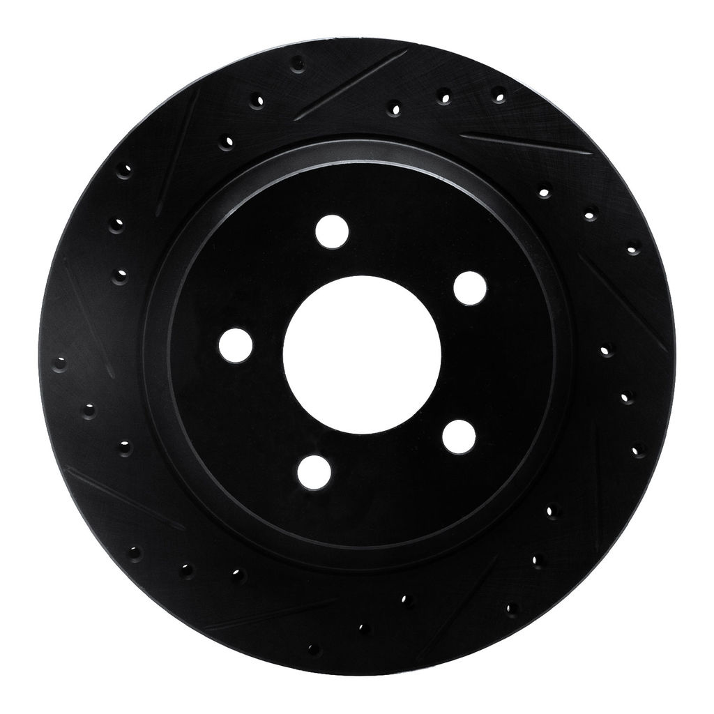 Dynamic Friction 633-54037L - Drilled and Slotted Black Zinc Brake Rotor