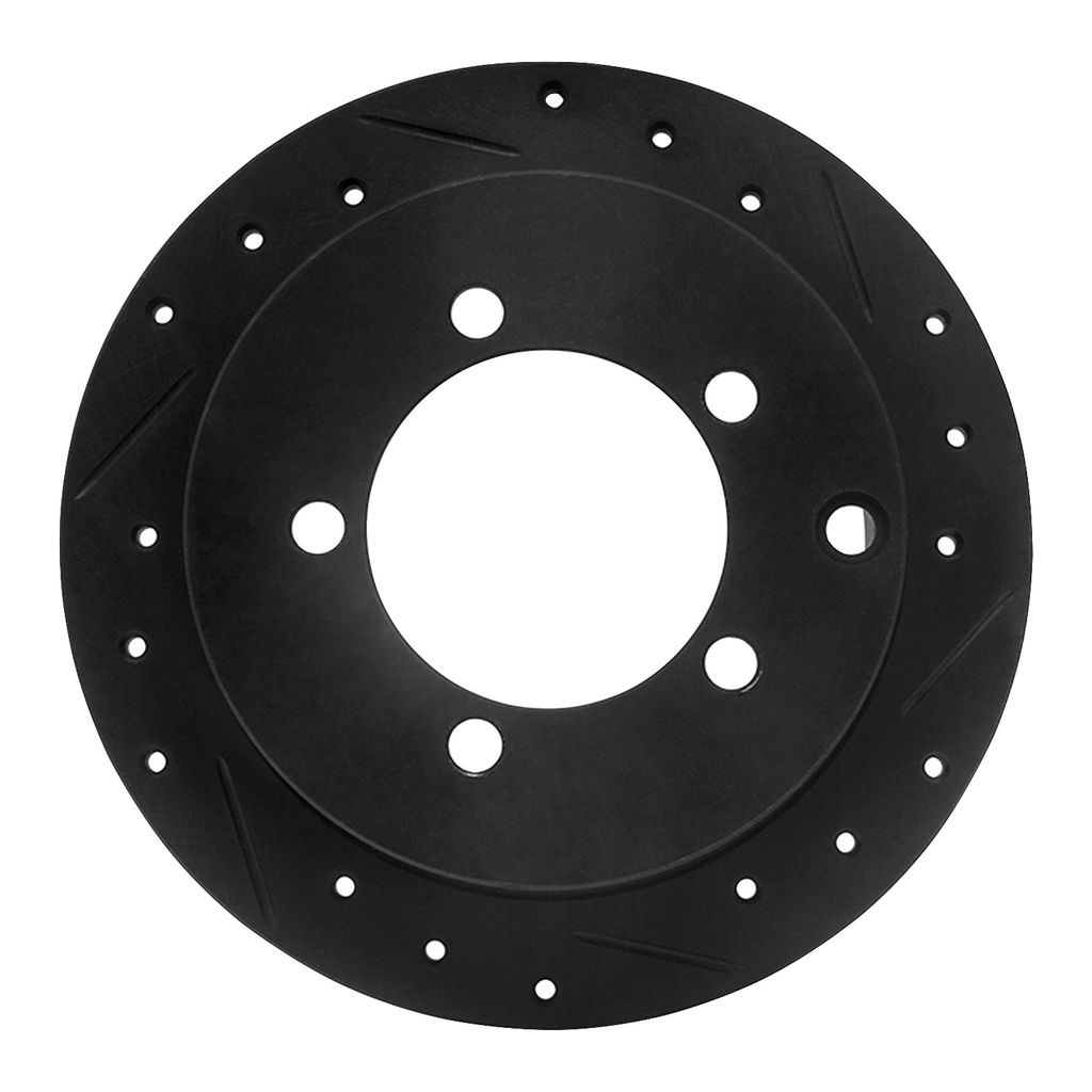 Dynamic Friction 633-72030R - Drilled and Slotted Black Zinc Brake Rotor