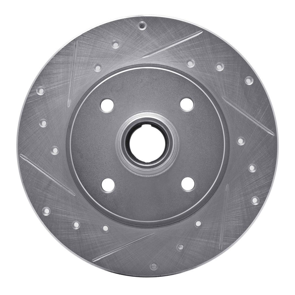 Dynamic Friction 631-02004L - Drilled and Slotted Silver Zinc Brake Rotor