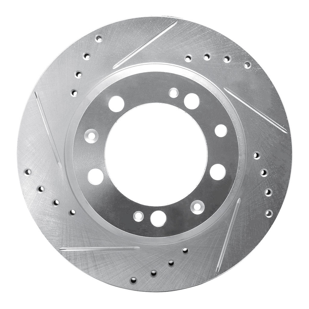 Dynamic Friction 631-02020L - Drilled and Slotted Silver Zinc Brake Rotor
