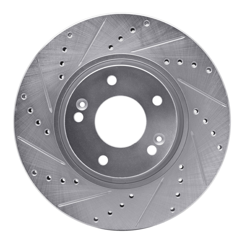 Dynamic Friction 631-03020L - Drilled and Slotted Silver Zinc Brake Rotor