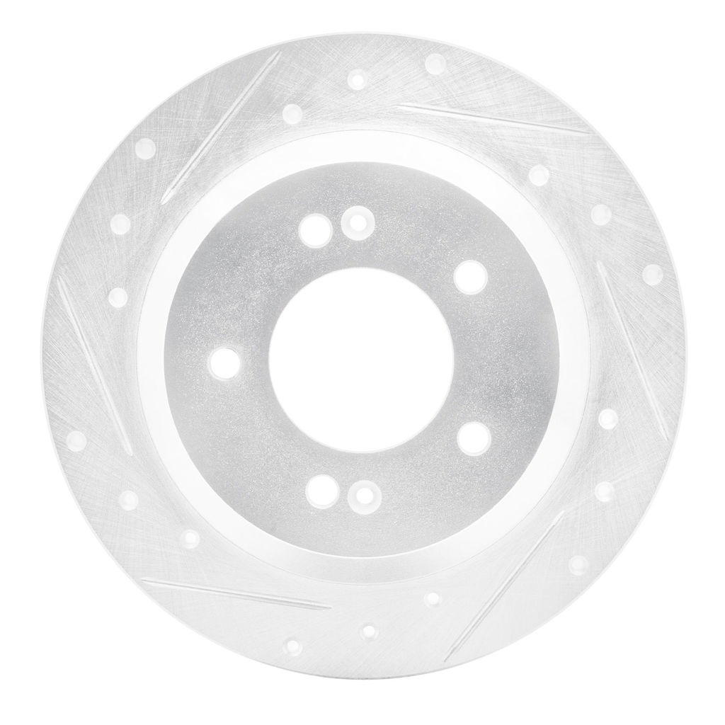 Dynamic Friction 631-03059L - Drilled and Slotted Silver Zinc Brake Rotor