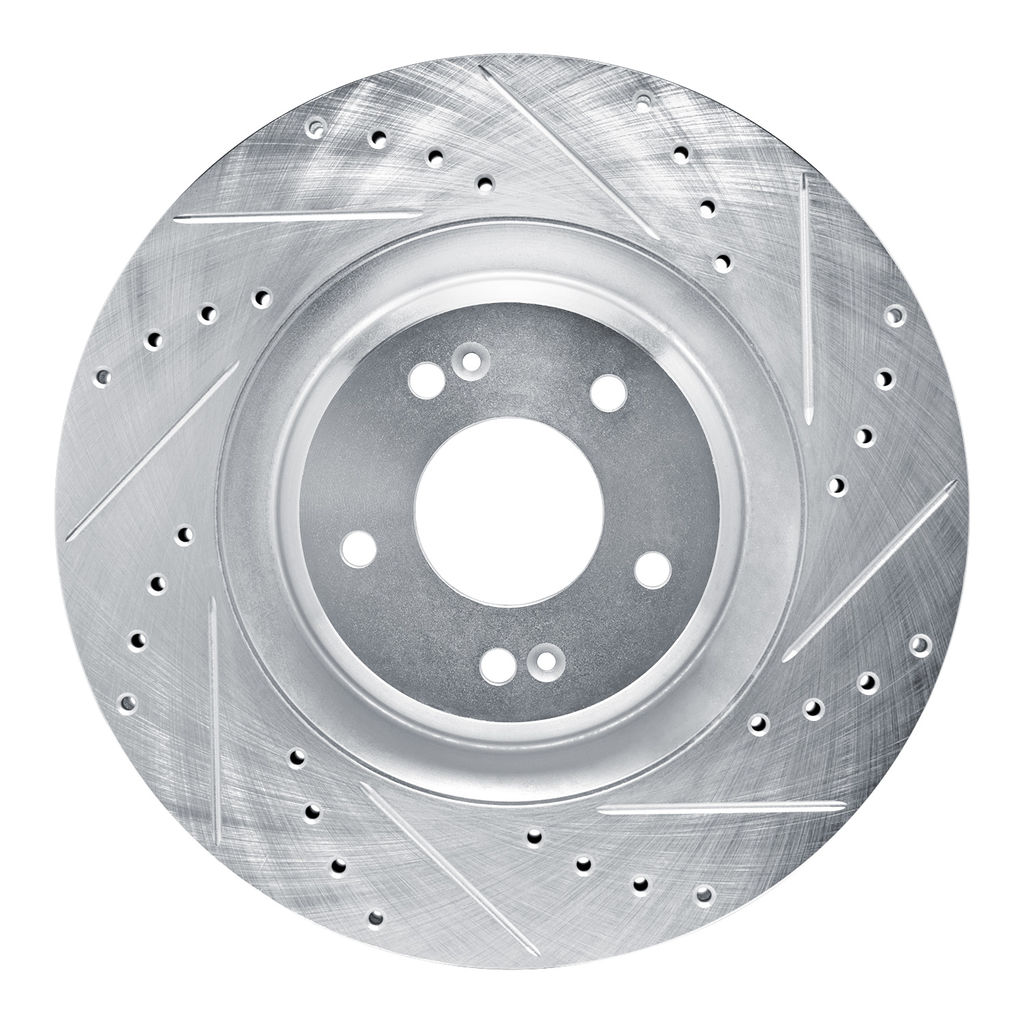 Dynamic Friction 631-03061R - Drilled and Slotted Silver Zinc Brake Rotor