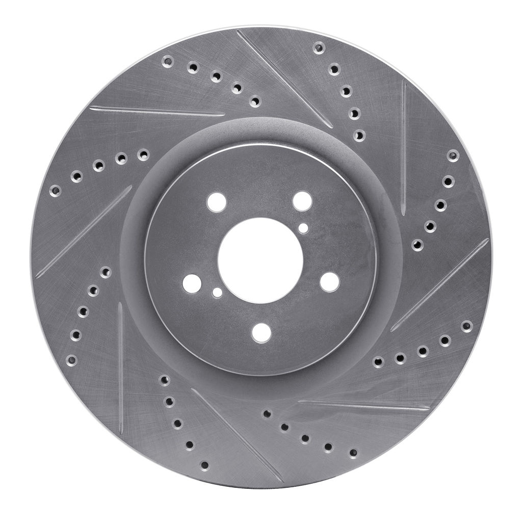 Dynamic Friction 631-13014R - Drilled and Slotted Silver Zinc Brake Rotor