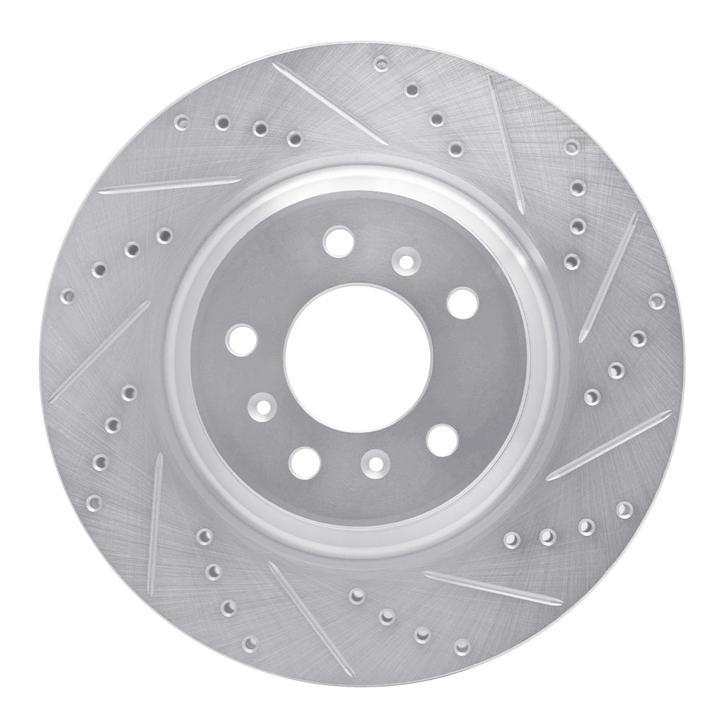 Dynamic Friction 631-46022R - Drilled and Slotted Silver Zinc Brake Rotor