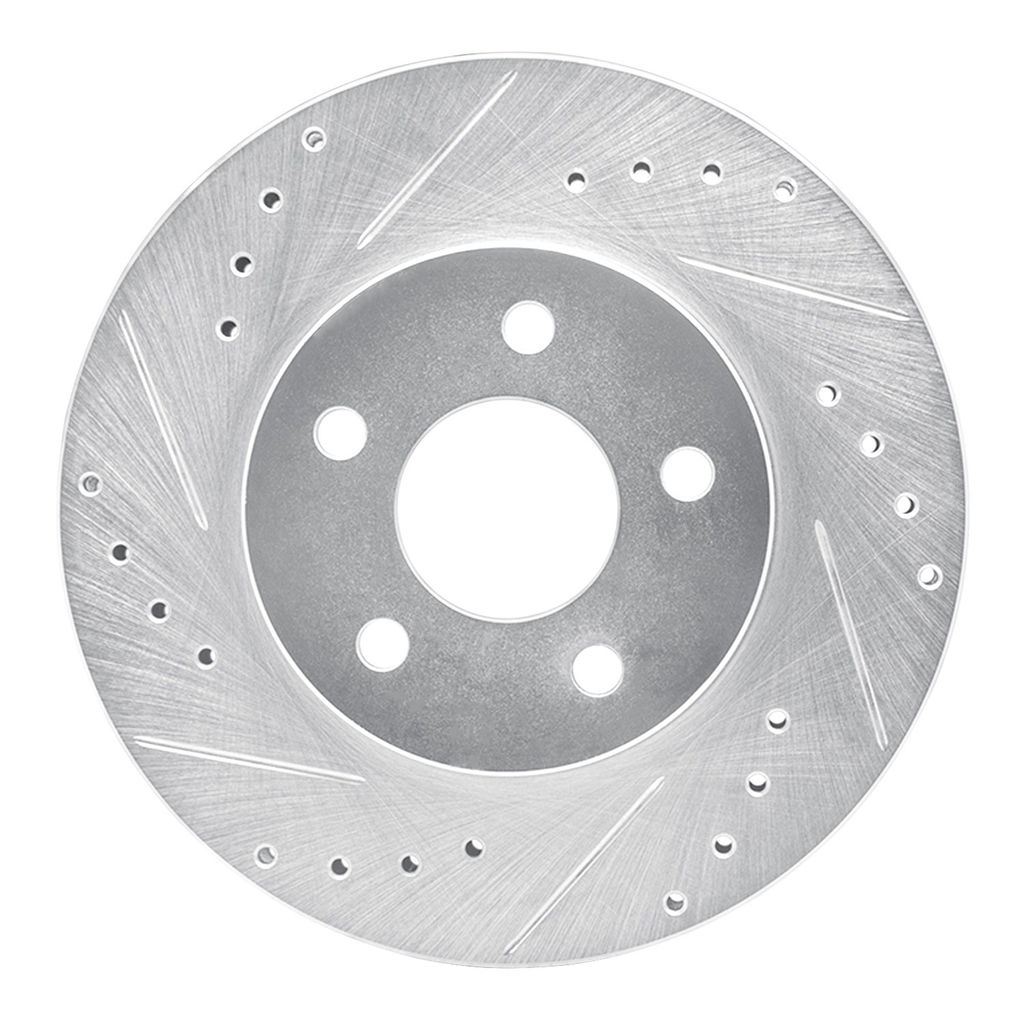 Dynamic Friction 631-54027L - Drilled and Slotted Silver Zinc Brake Rotor