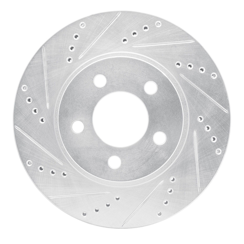 Dynamic Friction 631-54171L - Drilled and Slotted Silver Zinc Brake Rotor
