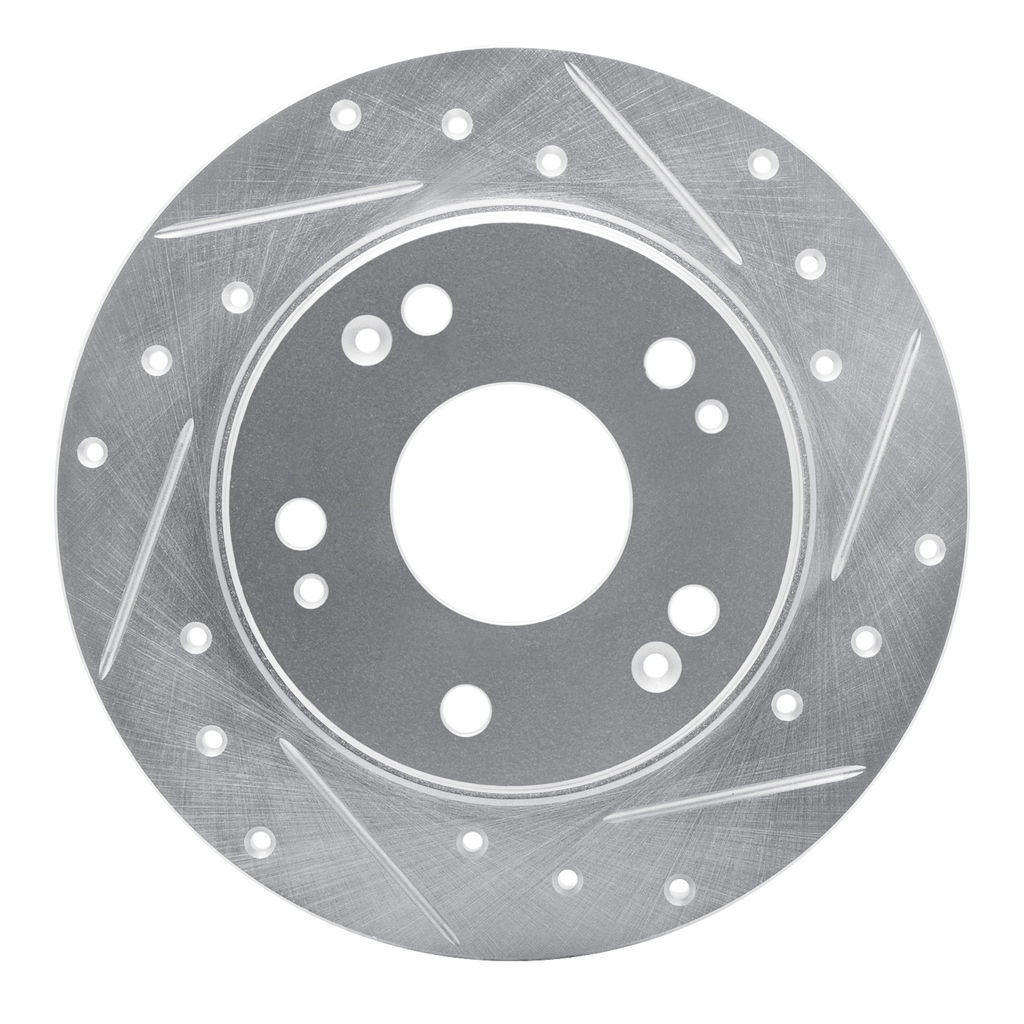 Dynamic Friction 631-59029R - Drilled and Slotted Silver Zinc Brake Rotor