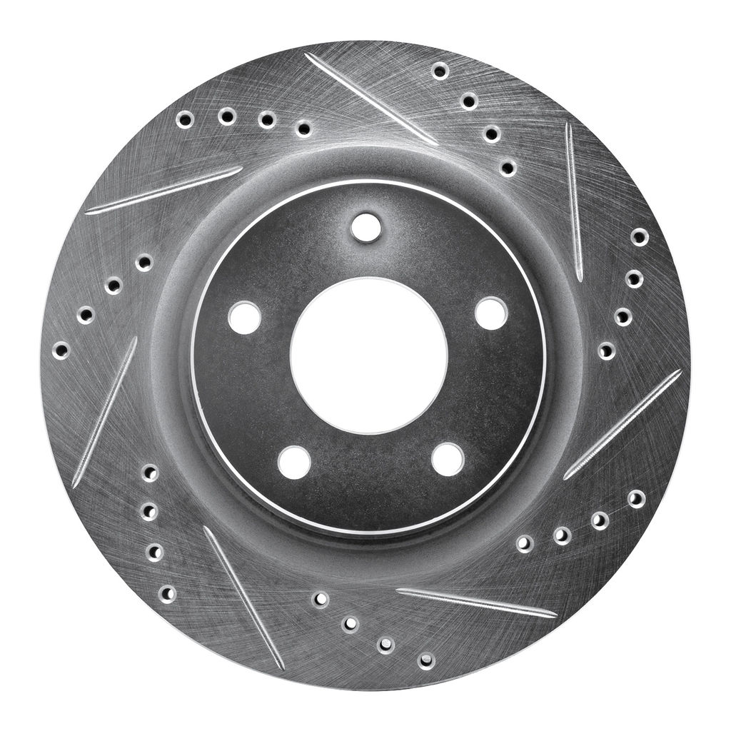 Dynamic Friction 631-67057R - Drilled and Slotted Silver Zinc Brake Rotor