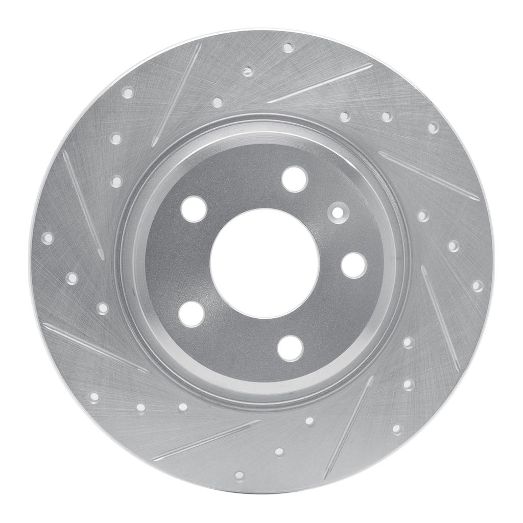 Dynamic Friction 631-73061L - Drilled and Slotted Silver Zinc Brake Rotor