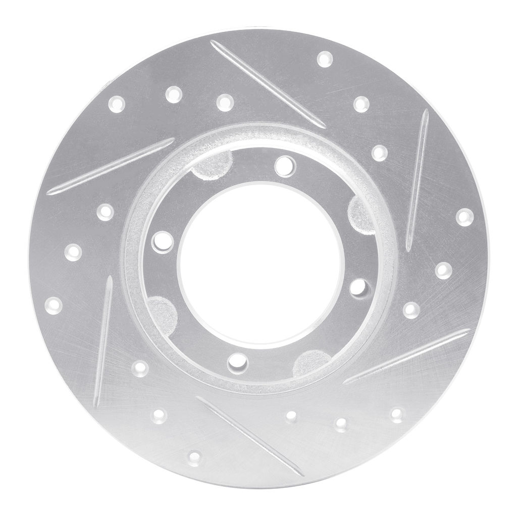 Dynamic Friction 631-76003R - Drilled and Slotted Silver Zinc Brake Rotor