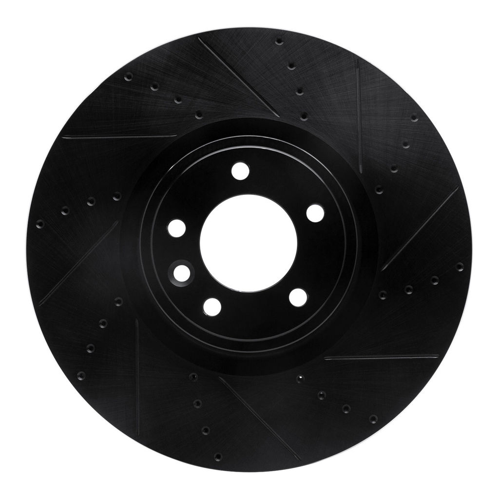Dynamic Friction 633-11029R - Drilled and Slotted Black Zinc Brake Rotor