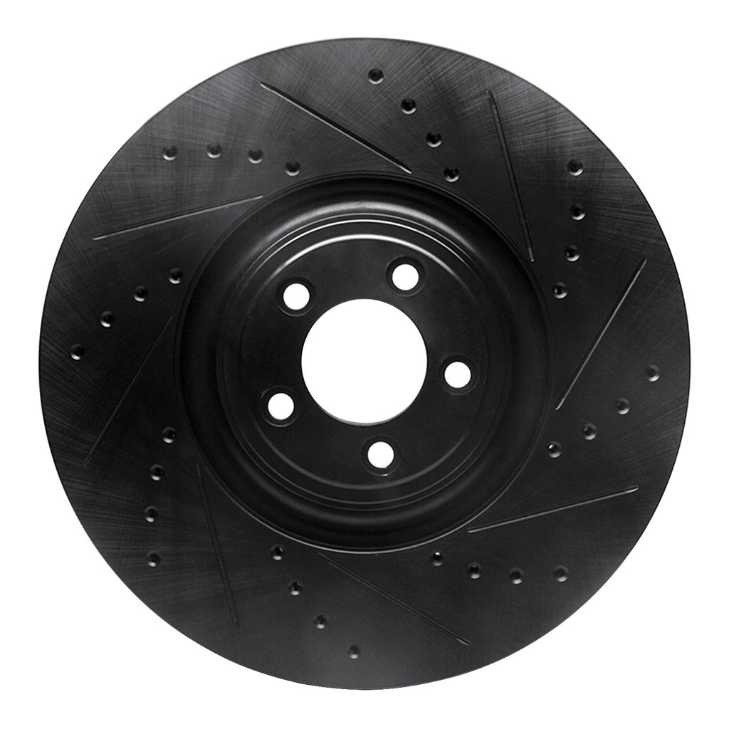 Dynamic Friction 633-20026R - Drilled and Slotted Black Zinc Brake Rotor