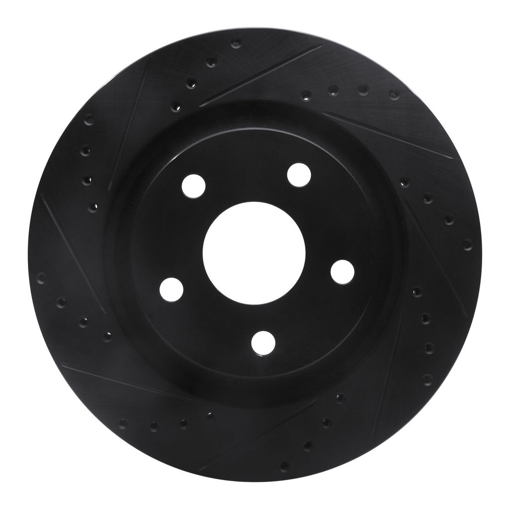 Dynamic Friction 633-42033L - Drilled and Slotted Black Zinc Brake Rotor