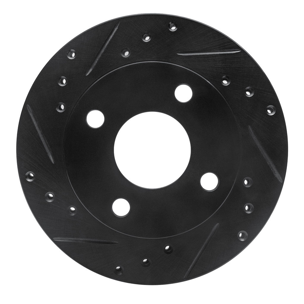 Dynamic Friction 633-54007L - Drilled and Slotted Black Zinc Brake Rotor