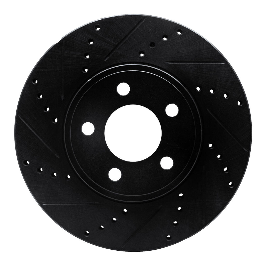 Dynamic Friction 633-56019L - Drilled and Slotted Black Zinc Brake Rotor