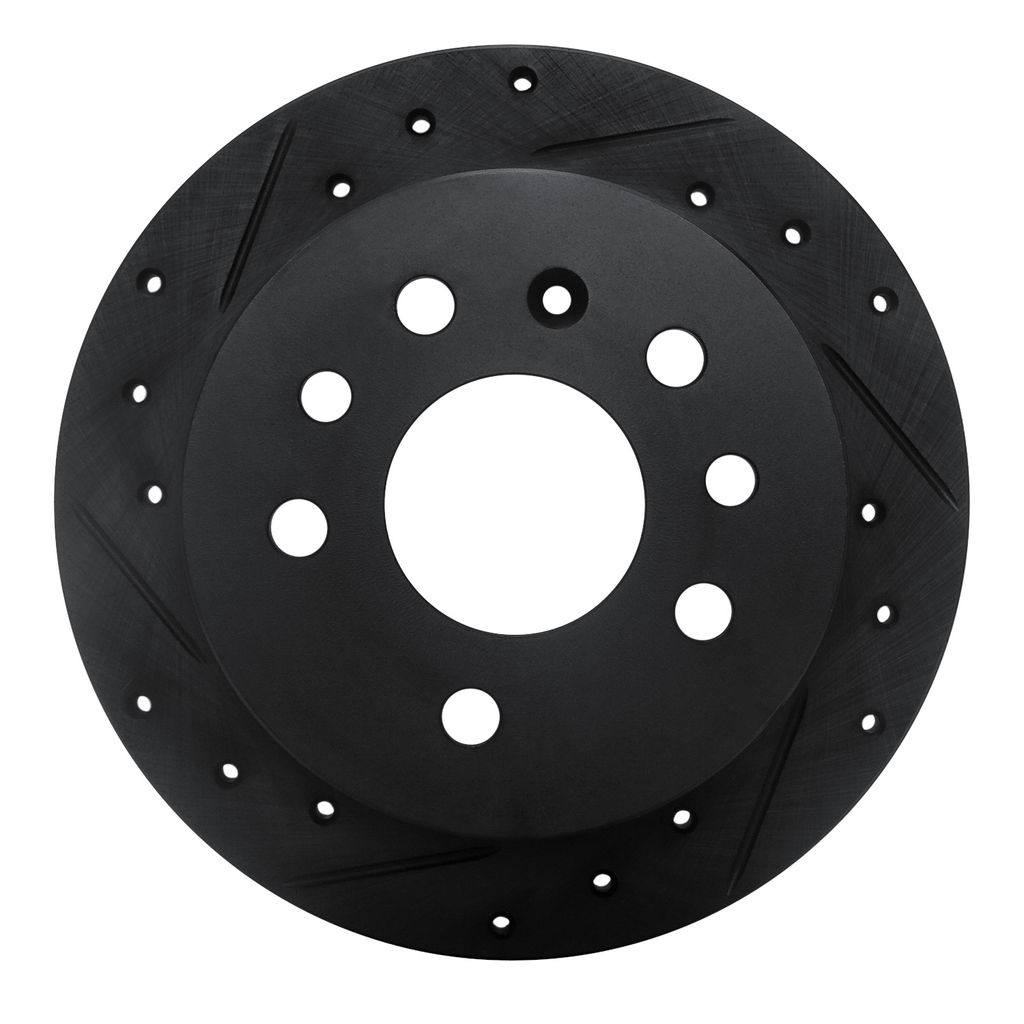 Dynamic Friction 633-65009L - Drilled and Slotted Black Zinc Brake Rotor