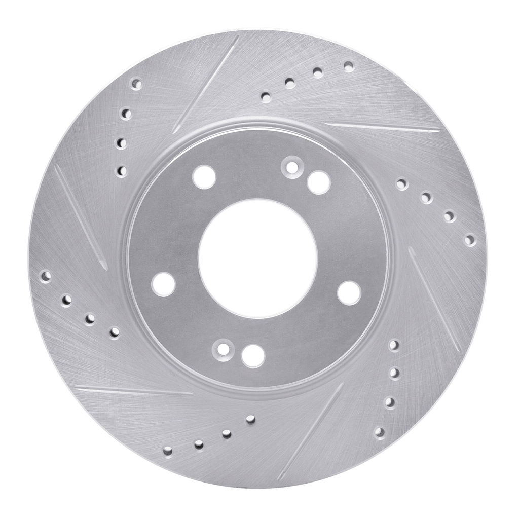 Dynamic Friction 631-03043L - Drilled and Slotted Silver Zinc Brake Rotor