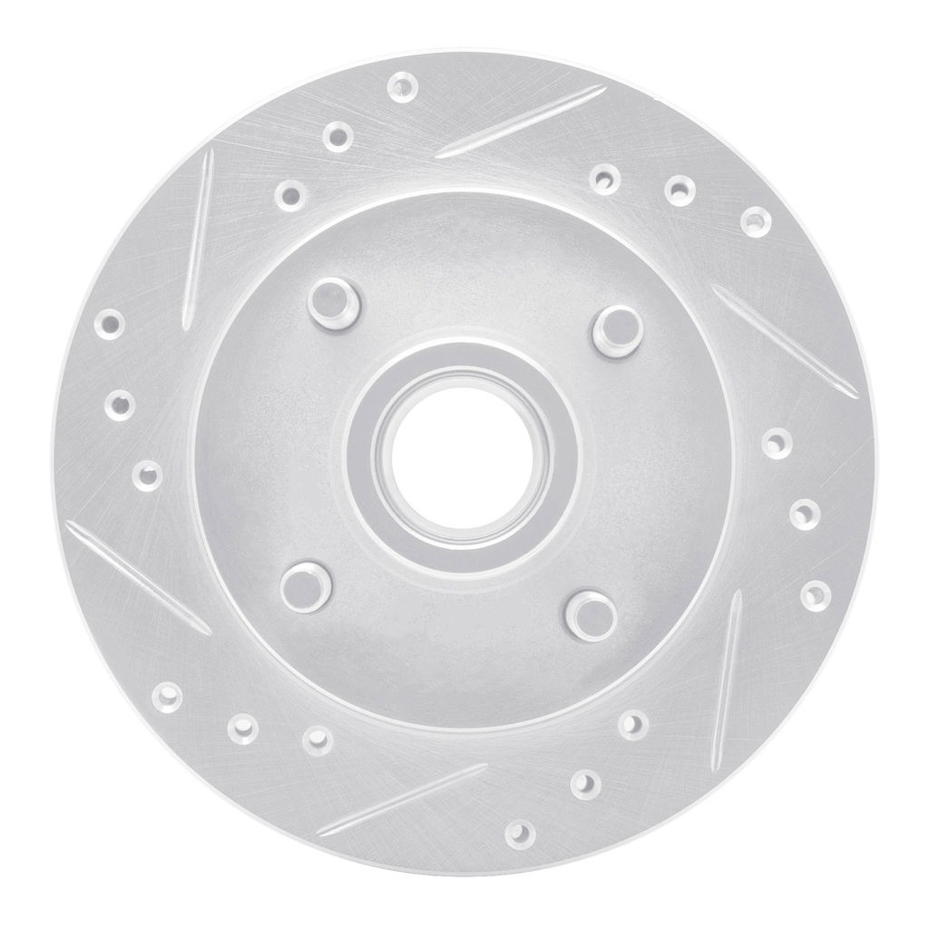 Dynamic Friction 631-54012L - Drilled and Slotted Silver Zinc Brake Rotor