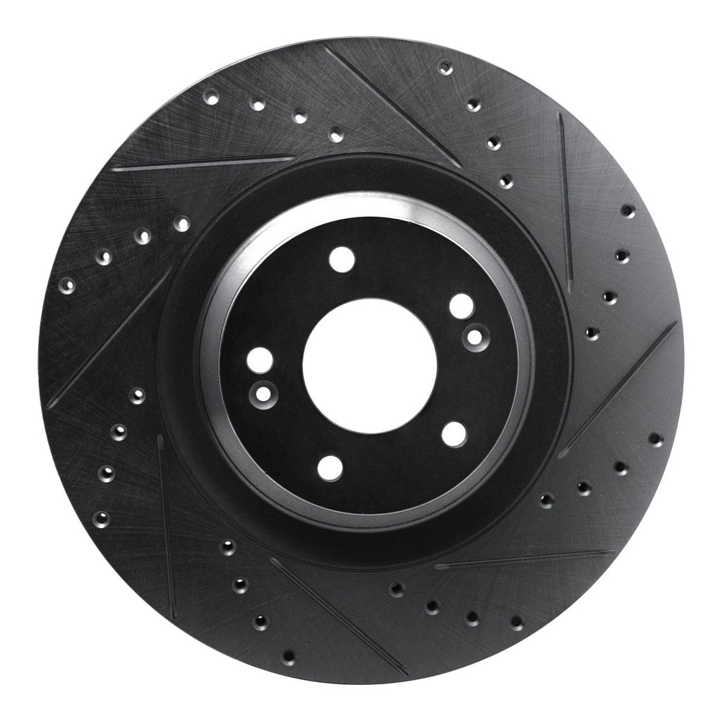 Dynamic Friction 633-03061R - Drilled and Slotted Black Zinc Brake Rotor