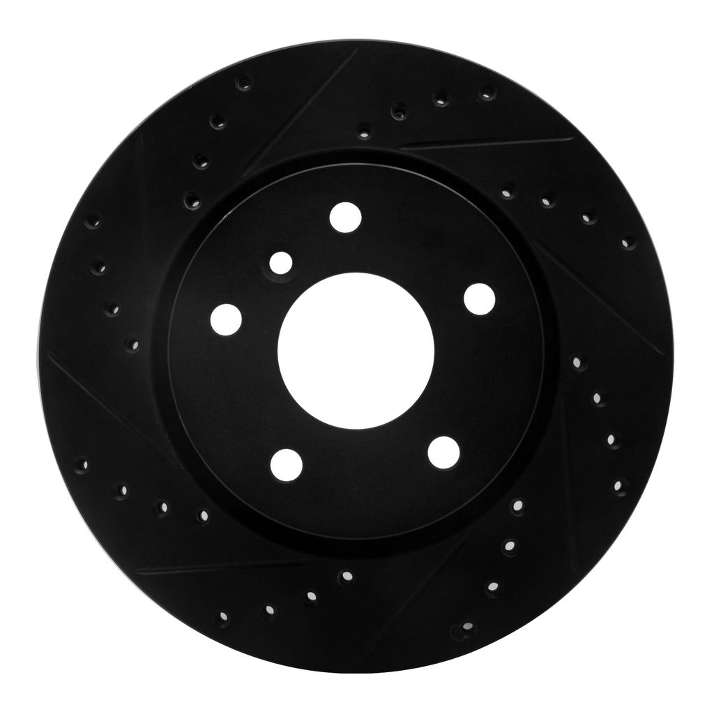 Dynamic Friction 633-11003R - Drilled and Slotted Black Zinc Brake Rotor