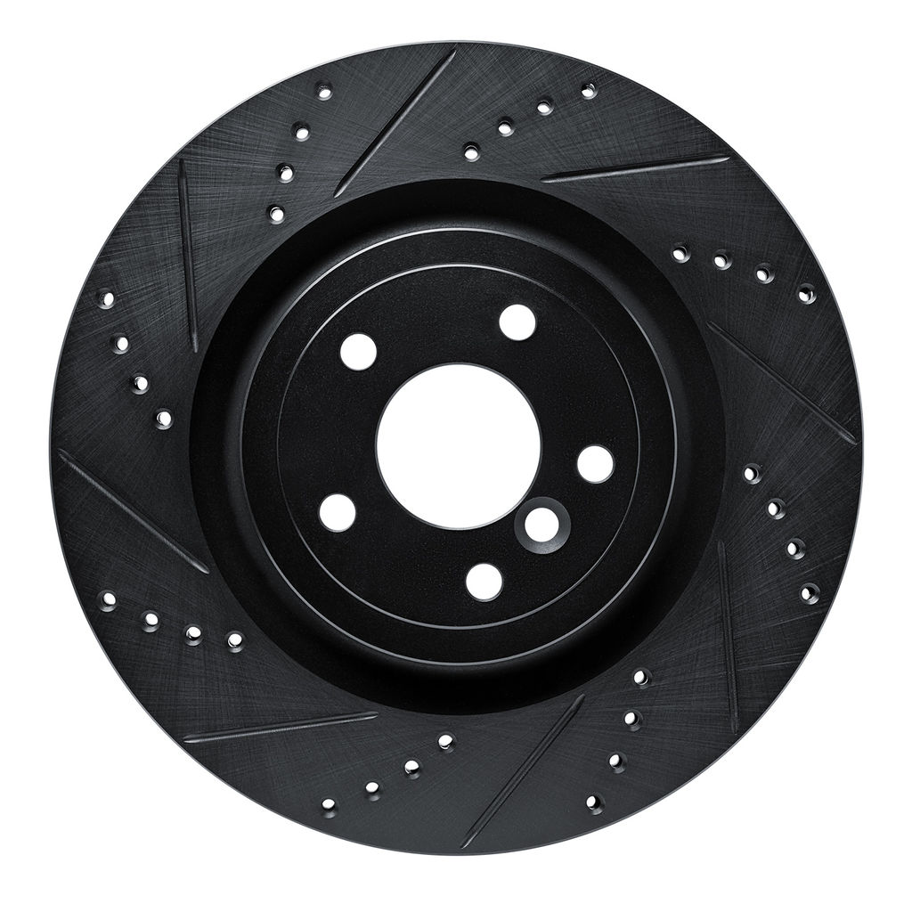 Dynamic Friction 633-20035L - Drilled and Slotted Black Zinc Brake Rotor