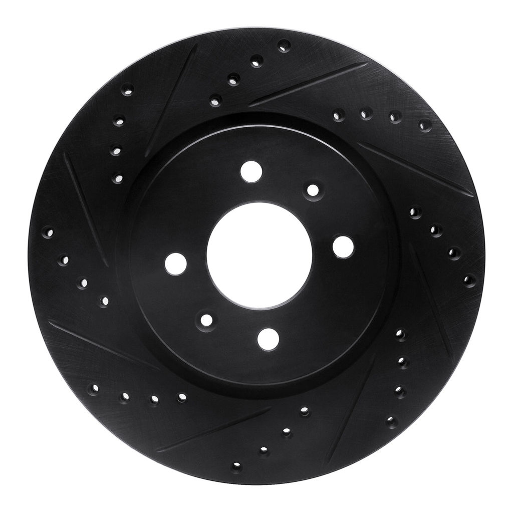 Dynamic Friction 633-21015L - Drilled and Slotted Black Zinc Brake Rotor