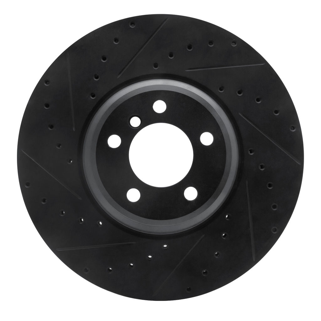 Dynamic Friction 633-31083L - Drilled and Slotted Black Zinc Brake Rotor