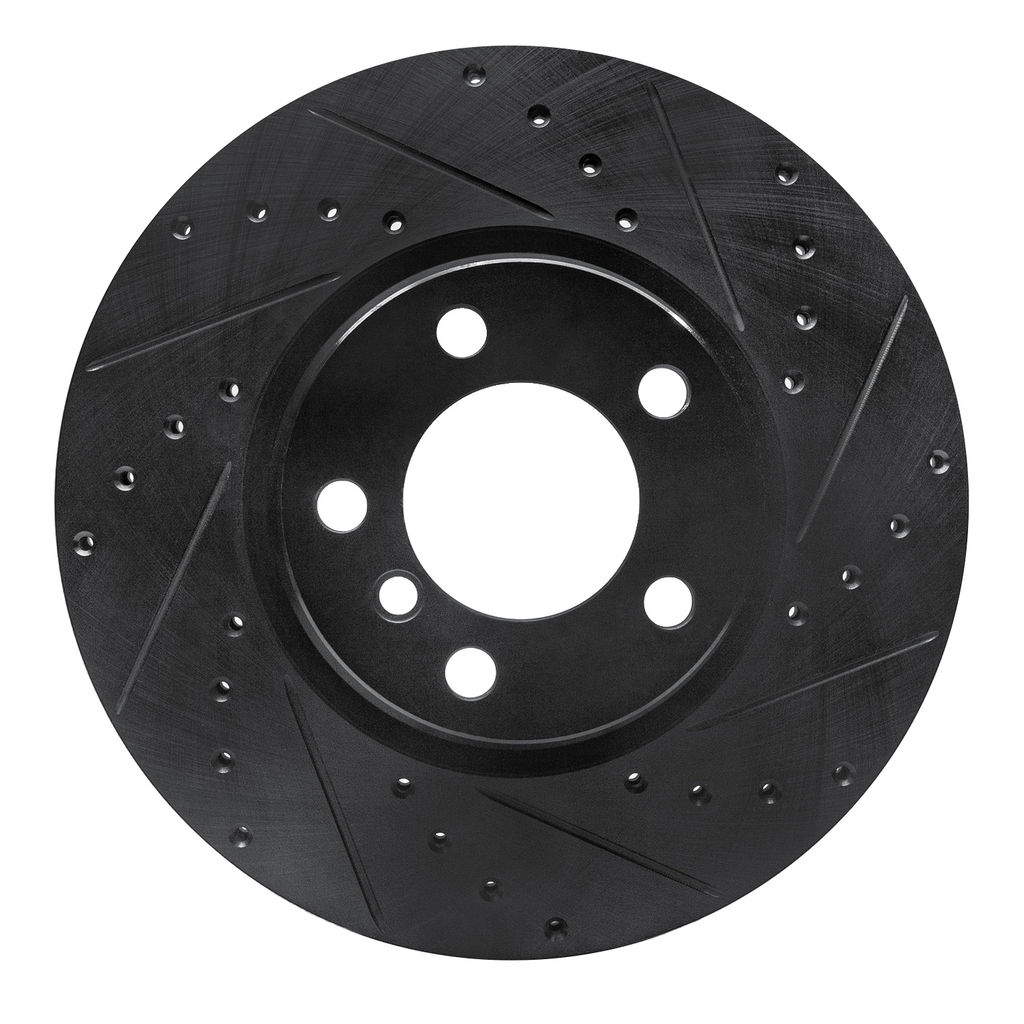 Dynamic Friction 633-31121R - Drilled and Slotted Black Zinc Brake Rotor