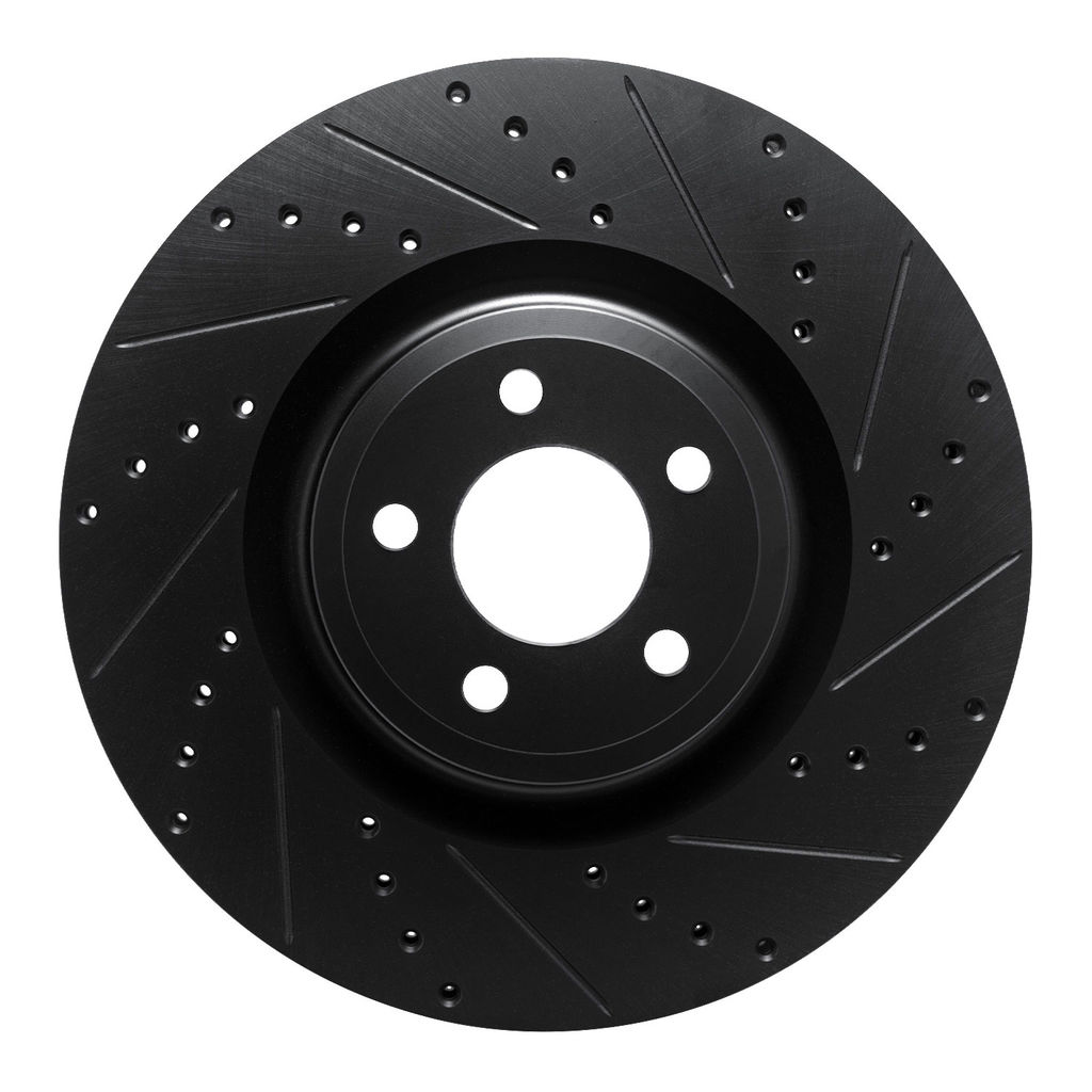 Dynamic Friction 633-54277R - Drilled and Slotted Black Zinc Brake Rotor