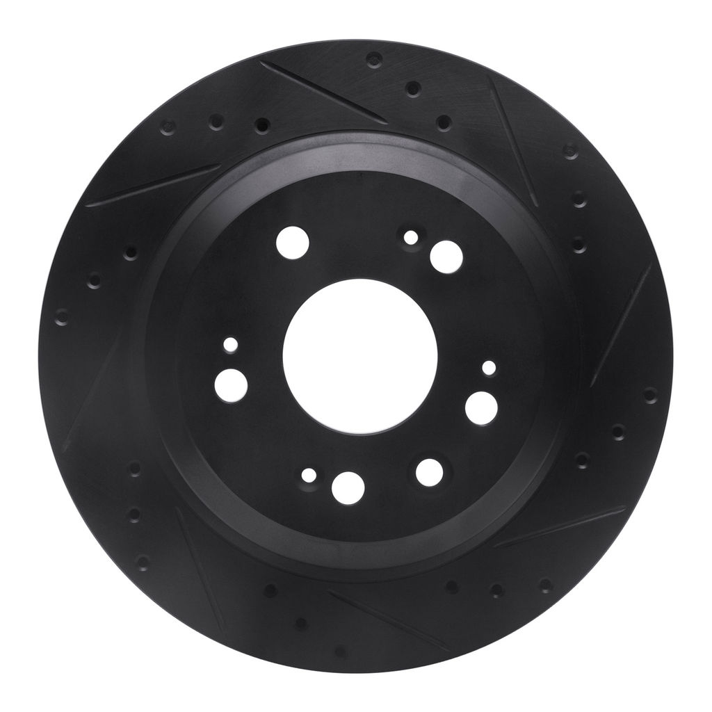 Dynamic Friction 633-58022R - Drilled and Slotted Black Zinc Brake Rotor