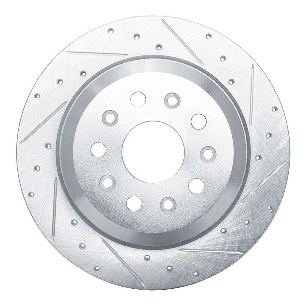 Dynamic Friction 631-42024R - Drilled and Slotted Silver Zinc Brake Rotor