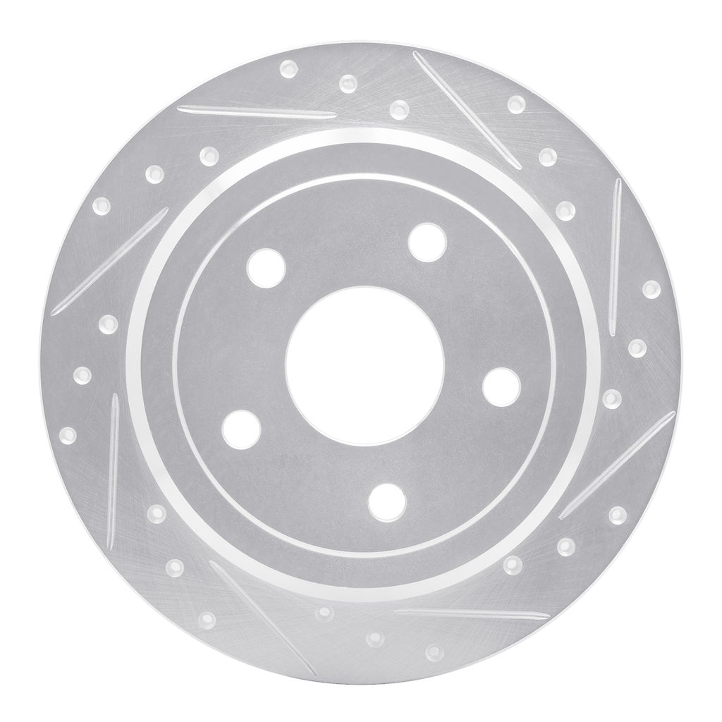 Dynamic Friction 631-42029R - Drilled and Slotted Silver Zinc Brake Rotor