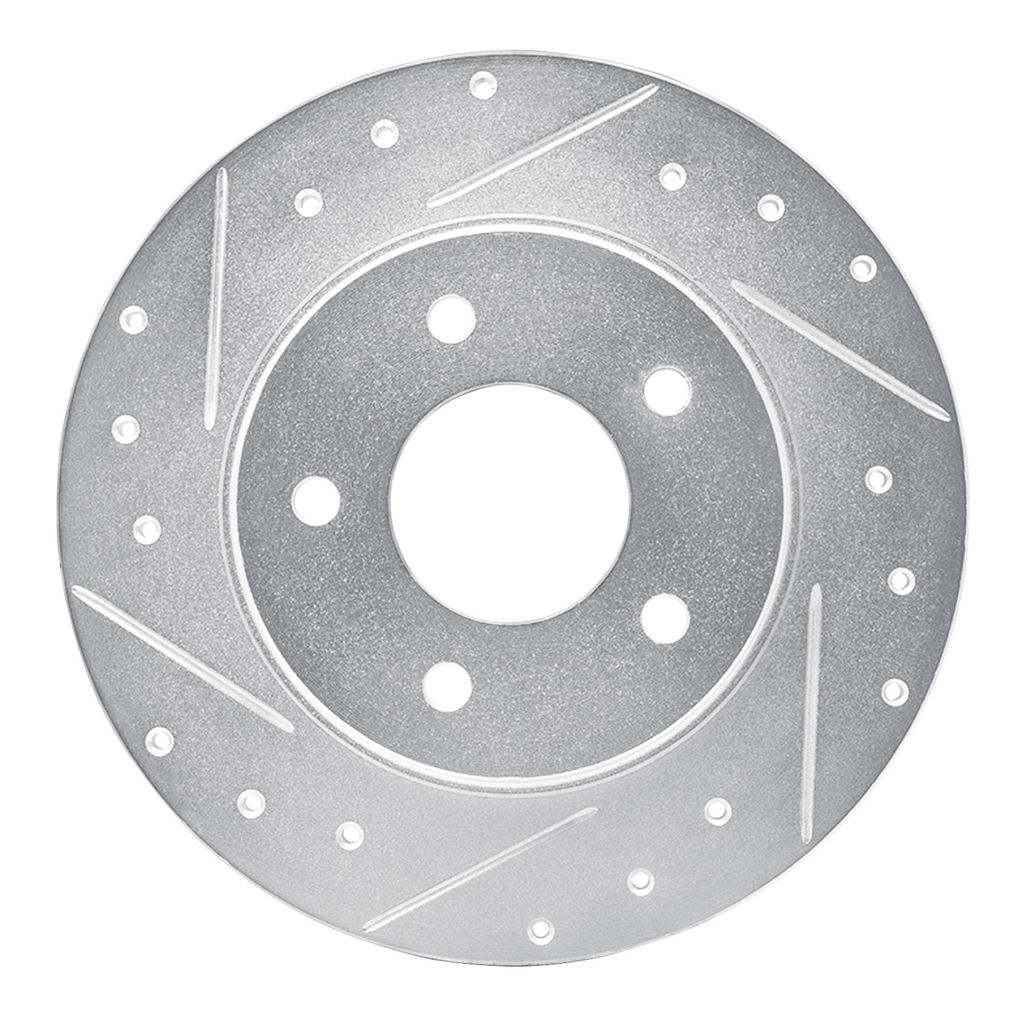Dynamic Friction 631-45006L - Drilled and Slotted Silver Zinc Brake Rotor