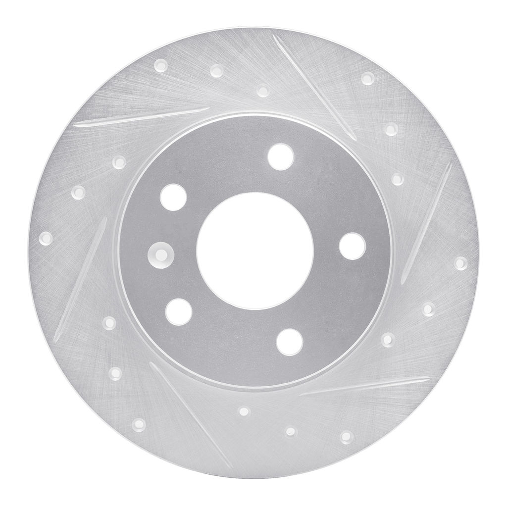 Dynamic Friction 631-53007R - Drilled and Slotted Silver Zinc Brake Rotor