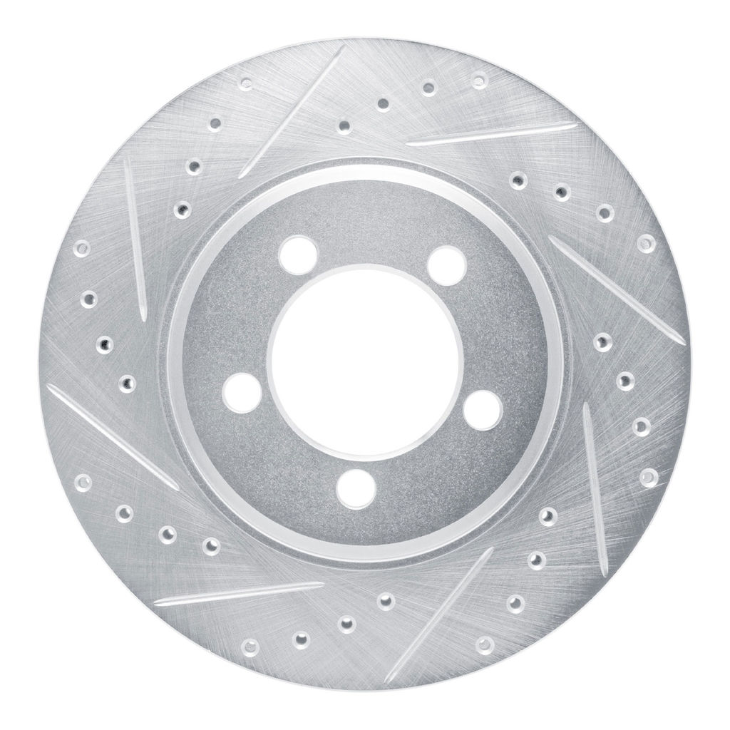 Dynamic Friction 631-54043L - Drilled and Slotted Silver Zinc Brake Rotor
