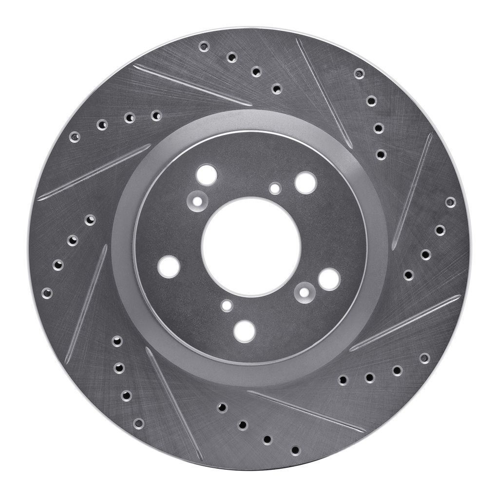 Dynamic Friction 631-59056R - Drilled and Slotted Silver Zinc Brake Rotor