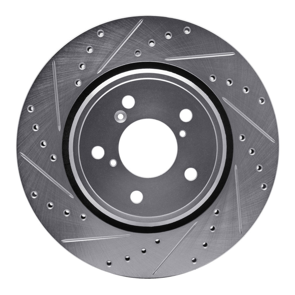 Dynamic Friction 631-59058L - Drilled and Slotted Silver Zinc Brake Rotor