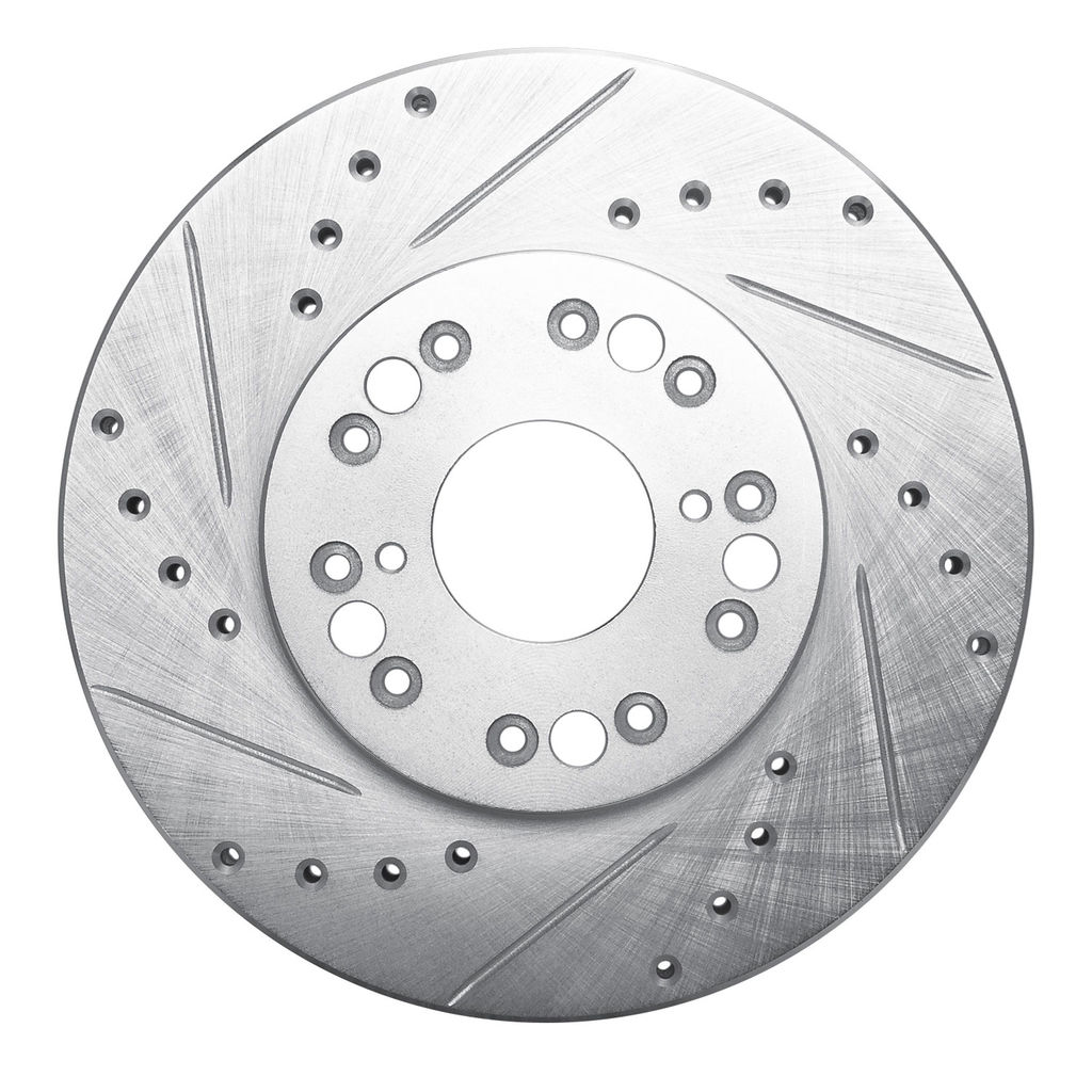 Dynamic Friction 631-75000L - Drilled and Slotted Silver Zinc Brake Rotor