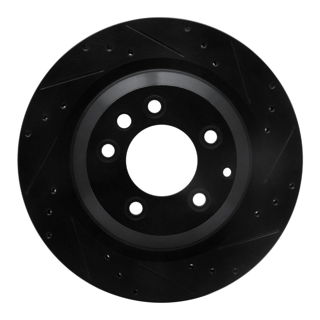 Dynamic Friction 633-02089R - Drilled and Slotted Black Zinc Brake Rotor