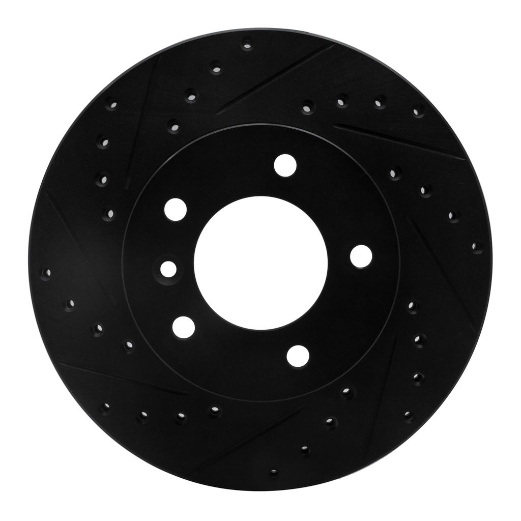Dynamic Friction 633-20006L - Drilled and Slotted Black Zinc Brake Rotor