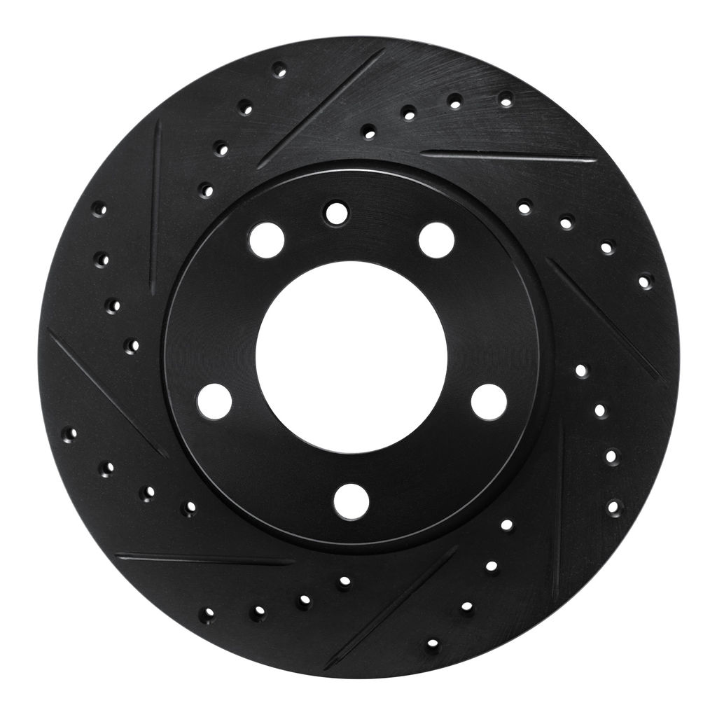 Dynamic Friction 633-31014L - Drilled and Slotted Black Zinc Brake Rotor