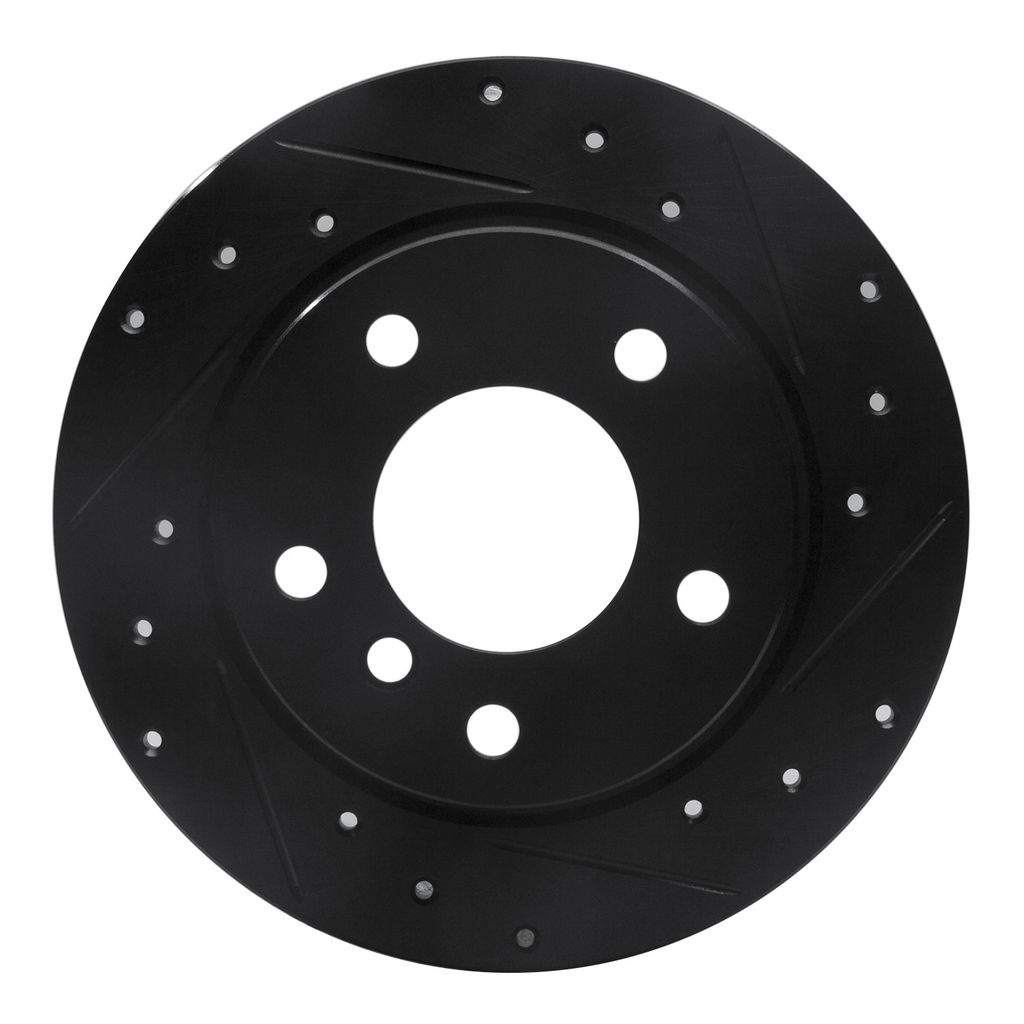 Dynamic Friction 633-31028R - Drilled and Slotted Black Zinc Brake Rotor