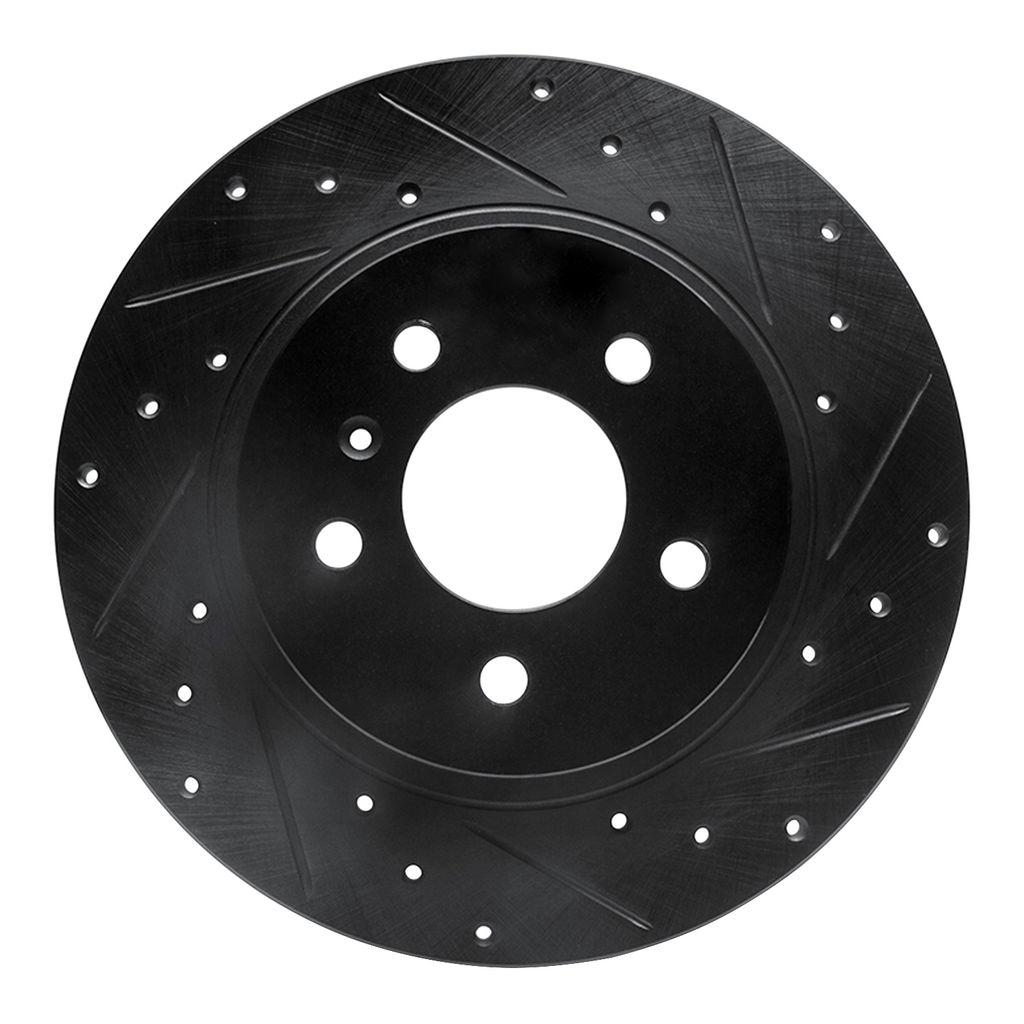 Dynamic Friction 633-52026R - Drilled and Slotted Black Zinc Brake Rotor